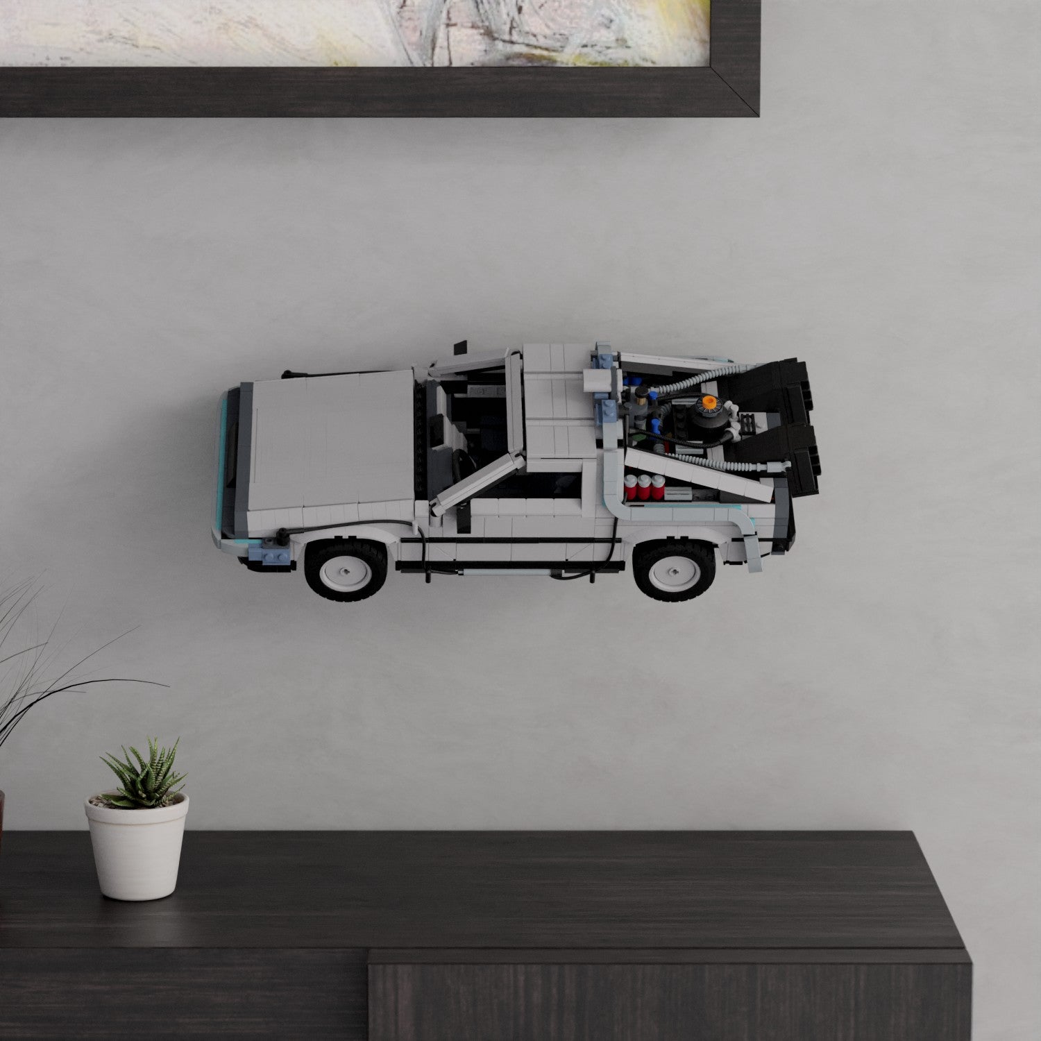 Wandhalterung kompatibel mit LEGO 10300 Back to the Future Machine