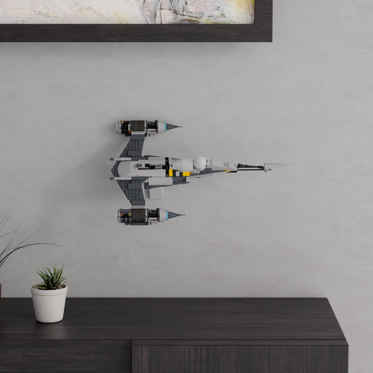 Wandhalterung kompatibel mit LEGO StarWars 75325 Mando N-1 Starfighter