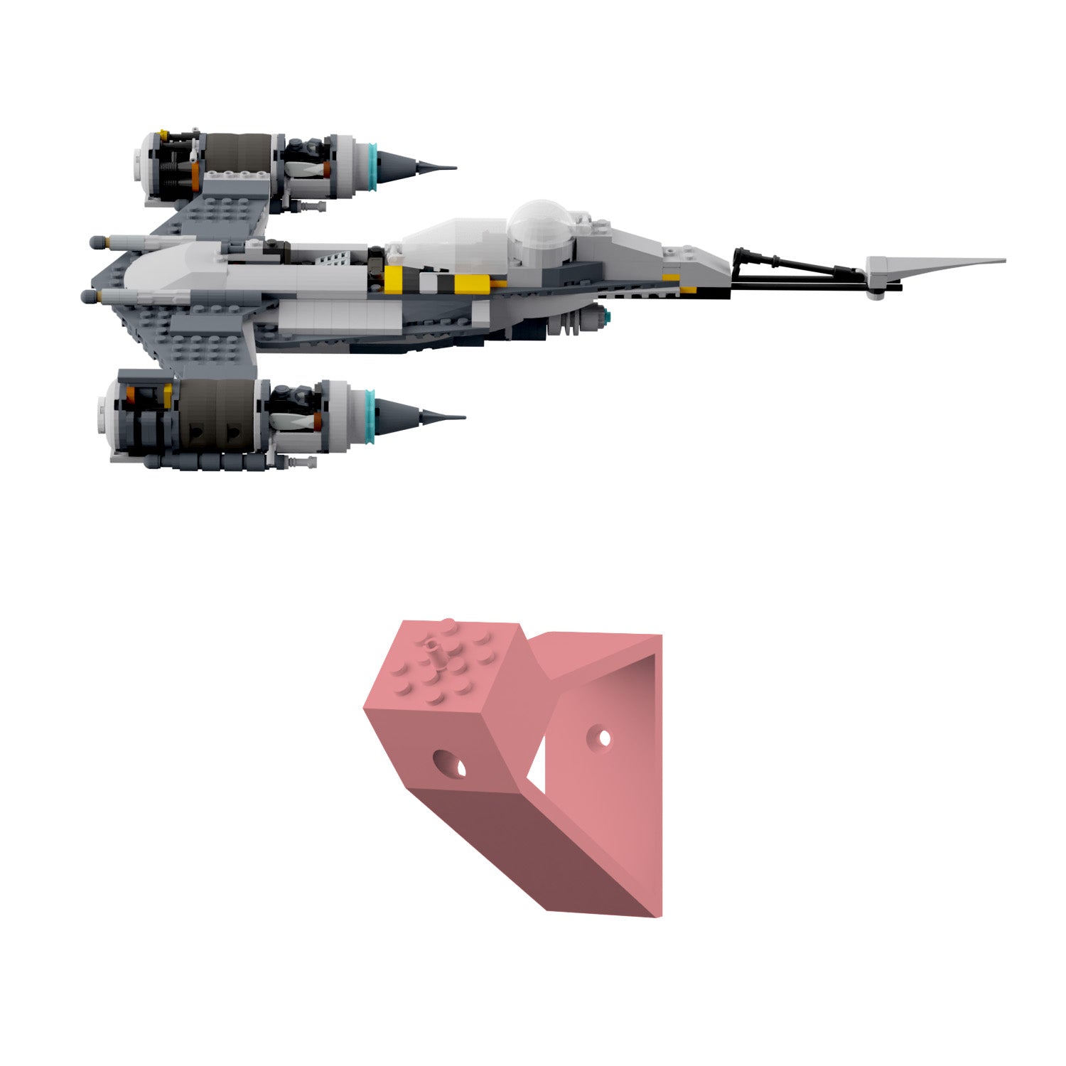 Wandhalterung kompatibel mit LEGO StarWars 75325 Mando N-1 Starfighter