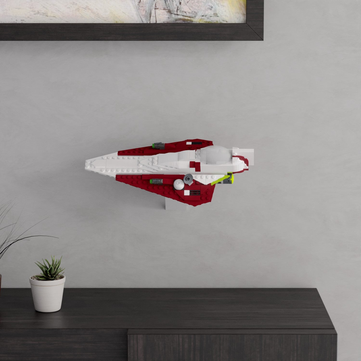 Wandhalterung kompatibel mit LEGO Star Wars 75333 Obi-Wan Starfighter