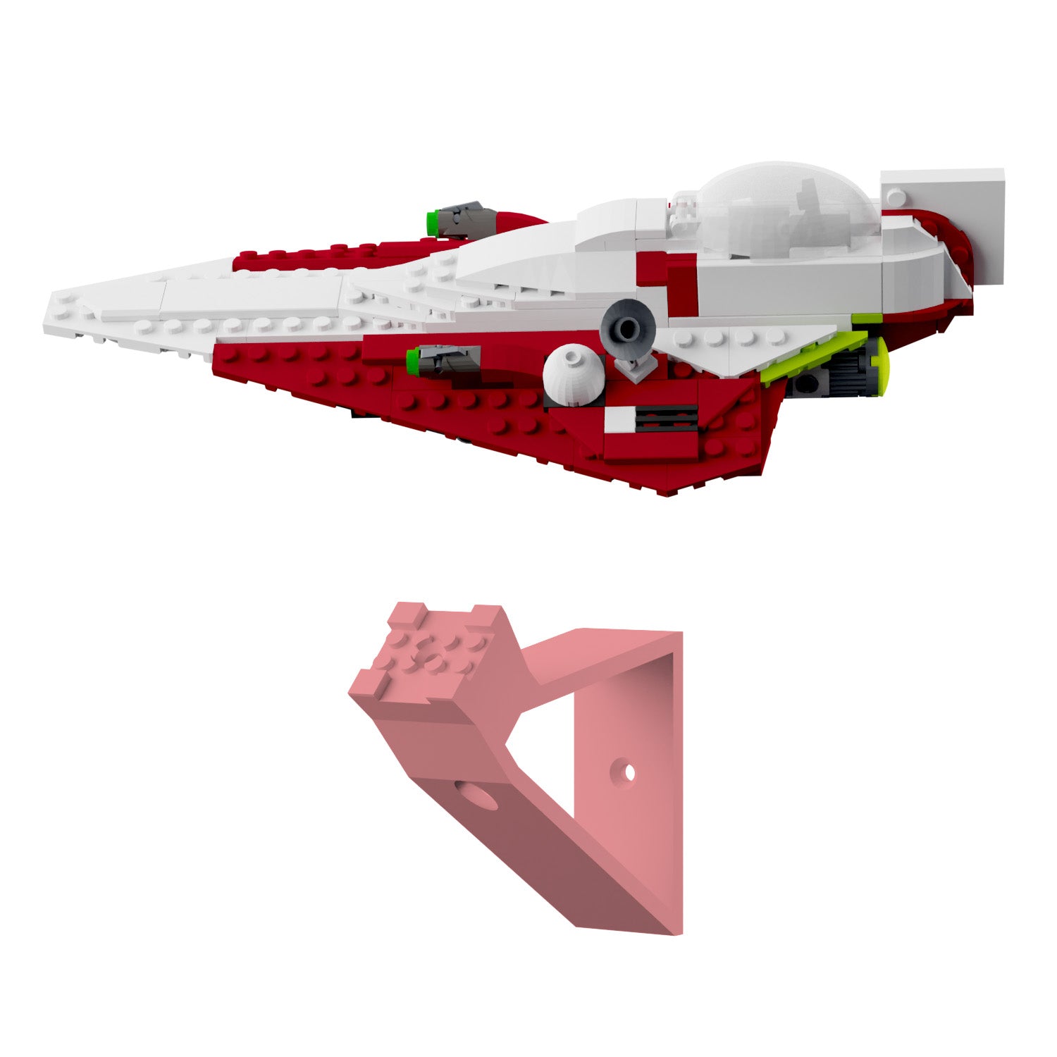 Wandhalterung kompatibel mit LEGO Star Wars 75333 Obi-Wan Starfighter
